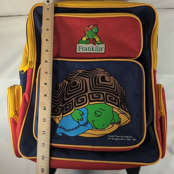 Franklin The Turtle 1986 Embroidered Backpack Roller Bag Suitcase Multicolor - Picture 14 of 16